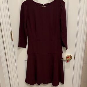 NWT Ann Taylor Deep Burgundy Long Sleeve Dress